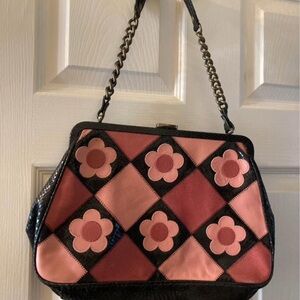 Isabella Flore Stylish Pink and Black Floral Women's Bag